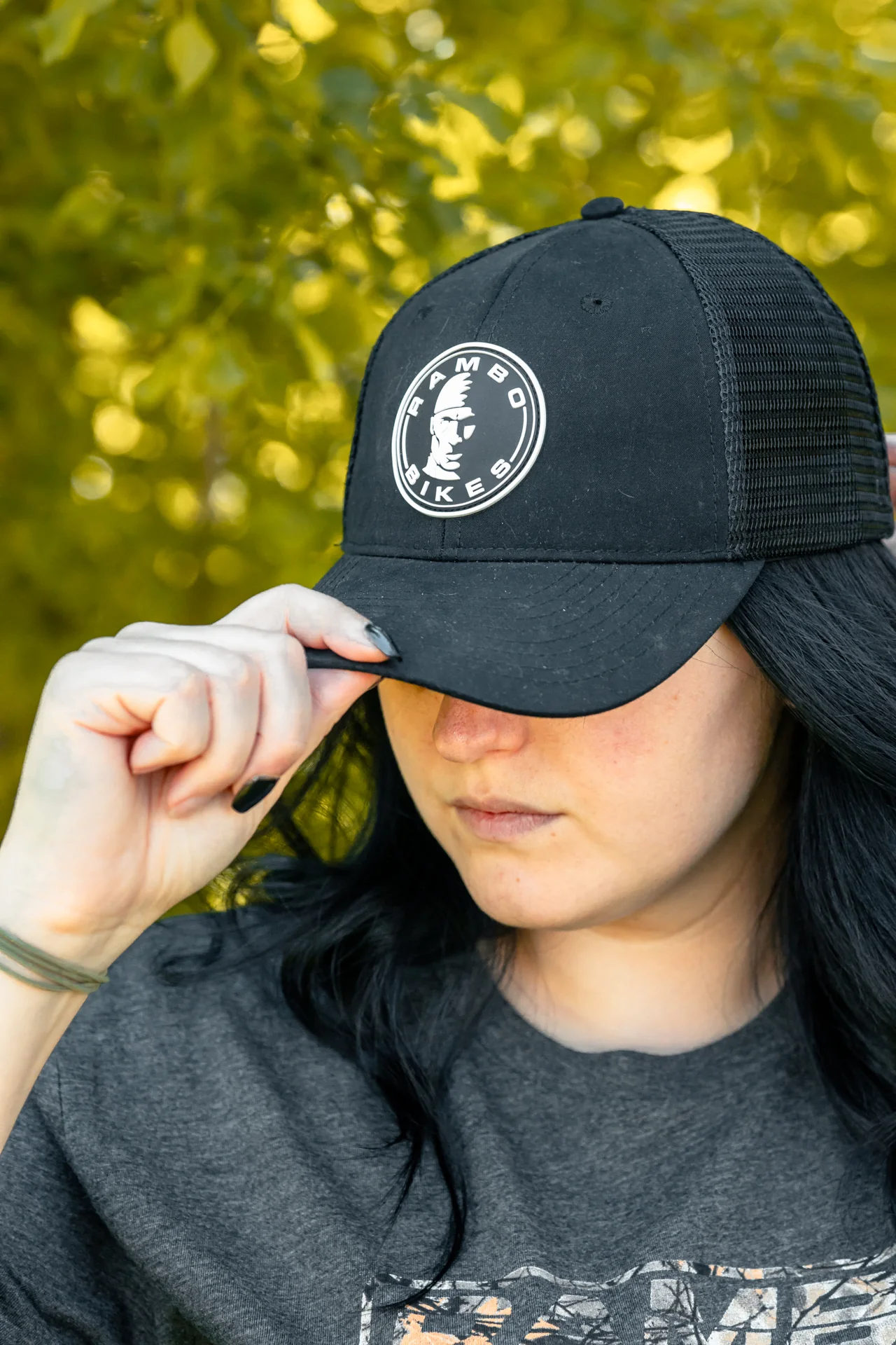Rambo Hat Black Leather Patch - Image 3